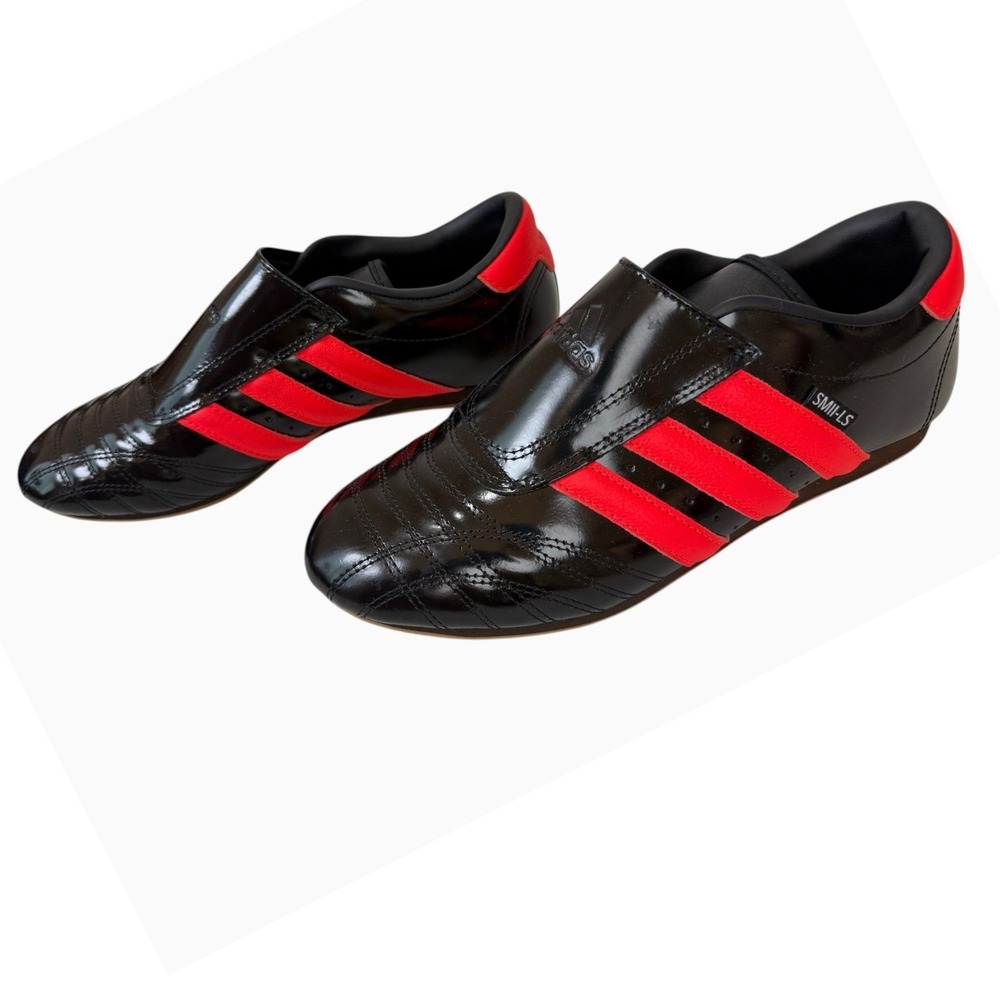 adidas SM II LS Taekwondo Women's 8.5 Black Red Patent Leather Shoes Retro